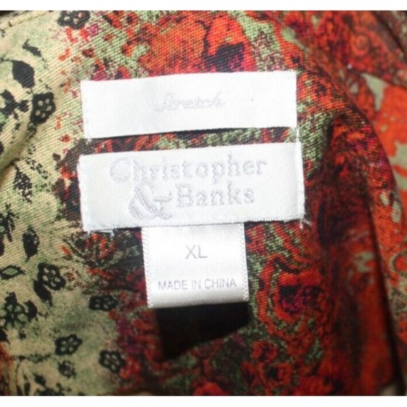 Christopher & Banks Floral Tapestry Blazer Jacket Sz XL Colorful Snap Close GUC - Picture 8 of 11